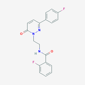 molecular formula C19H15F2N3O2 B2591074 2-fluoro-N-(2-(3-(4-fluorophenyl)-6-oxopyridazin-1(6H)-yl)ethyl)benzamide CAS No. 921804-06-0