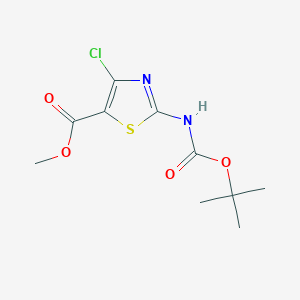 molecular formula C10H13ClN2O4S B2591075 Methyl 2-((tert-butoxycarbonyl)amino)-4-chlorothiazole-5-carboxylate CAS No. 804482-36-8