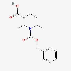 molecular formula C16H21NO4 B2591079 2,6-Dimethyl-1-phenylmethoxycarbonylpiperidine-3-carboxylic acid CAS No. 2248271-92-1