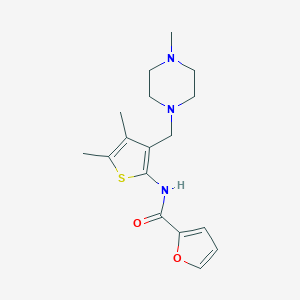 molecular formula C17H23N3O2S B259108 N-{4,5-dimethyl-3-[(4-methylpiperazin-1-yl)methyl]thiophen-2-yl}furan-2-carboxamide 
