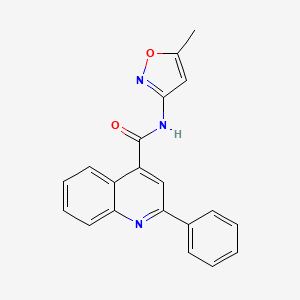 molecular formula C20H15N3O2 B2591084 N-(5-methyl-1,2-oxazol-3-yl)-2-phenylquinoline-4-carboxamide CAS No. 331464-16-5