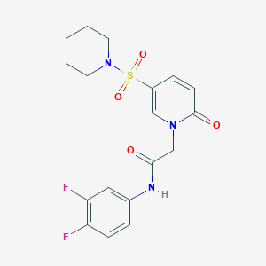 N-(3,4-difluorophenyl)-2-[2-oxo-5-(piperidine-1-sulfonyl)-1,2-dihydropyridin-1-yl]acetamide