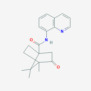 molecular formula C20H22N2O2 B259109 4,7,7-trimethyl-3-oxo-N-quinolin-8-ylbicyclo[2.2.1]heptane-1-carboxamide 