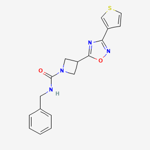 molecular formula C17H16N4O2S B2591090 N-benzyl-3-(3-(thiophen-3-yl)-1,2,4-oxadiazol-5-yl)azetidine-1-carboxamide CAS No. 1421533-04-1
