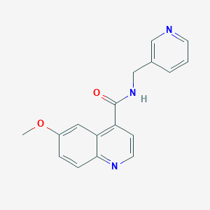 molecular formula C17H15N3O2 B2591091 6-methoxy-N-[(pyridin-3-yl)methyl]quinoline-4-carboxamide CAS No. 2415509-23-6