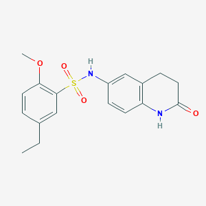 molecular formula C18H20N2O4S B2591104 5-ethyl-2-methoxy-N-(2-oxo-1,2,3,4-tetrahydroquinolin-6-yl)benzenesulfonamide CAS No. 922134-12-1