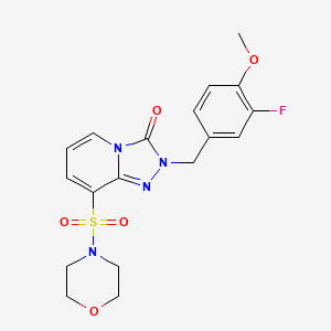 molecular formula C18H19FN4O5S B2591119 2-(3-fluoro-4-methoxybenzyl)-8-(morpholinosulfonyl)-[1,2,4]triazolo[4,3-a]pyridin-3(2H)-one CAS No. 1251602-86-4