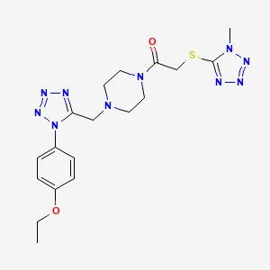1-(4-((1-(4-ethoxyphenyl)-1H-tetrazol-5-yl)methyl)piperazin-1-yl)-2-((1-methyl-1H-tetrazol-5-yl)thio)ethanone