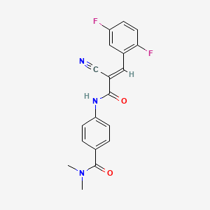 molecular formula C19H15F2N3O2 B2591128 4-[[(E)-2-cyano-3-(2,5-difluorophenyl)prop-2-enoyl]amino]-N,N-dimethylbenzamide CAS No. 1181479-54-8