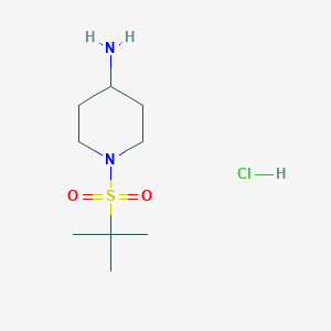 molecular formula C9H21ClN2O2S B2591129 盐酸1-(2-甲基丙烷-2-磺酰基)哌啶-4-胺 CAS No. 1795507-71-9