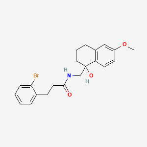 molecular formula C21H24BrNO3 B2591150 3-(2-bromophenyl)-N-((1-hydroxy-6-methoxy-1,2,3,4-tetrahydronaphthalen-1-yl)methyl)propanamide CAS No. 1903682-21-2