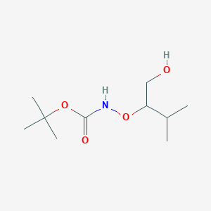 molecular formula C10H21NO4 B2591153 tert-butyl N-[(1-hydroxy-3-methylbutan-2-yl)oxy]carbamate CAS No. 1785365-98-1