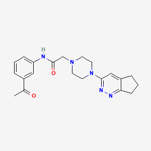 molecular formula C21H25N5O2 B2591154 N-(3-acetylphenyl)-2-(4-(6,7-dihydro-5H-cyclopenta[c]pyridazin-3-yl)piperazin-1-yl)acetamide CAS No. 2034566-26-0