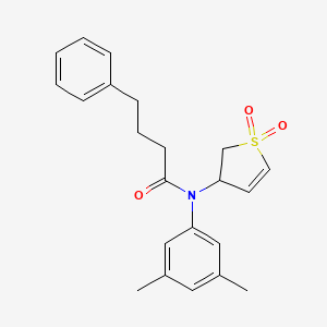 molecular formula C22H25NO3S B2591158 N-(3,5-dimethylphenyl)-N-(1,1-dioxido-2,3-dihydrothiophen-3-yl)-4-phenylbutanamide CAS No. 863445-73-2