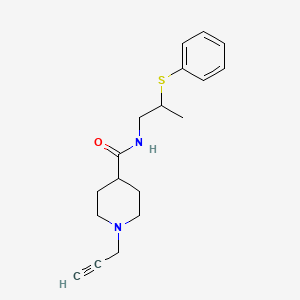 molecular formula C18H24N2OS B2591159 N-(2-Phenylsulfanylpropyl)-1-prop-2-ynylpiperidine-4-carboxamide CAS No. 1436284-86-4