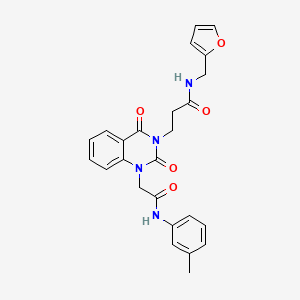 3-(2,4-dioxo-1-(2-oxo-2-(m-tolylamino)ethyl)-1,2-dihydroquinazolin-3(4H)-yl)-N-(furan-2-ylmethyl)propanamide