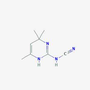 molecular formula C8H12N4 B2591178 (4,4,6-Trimethyl-1,4-dihydropyrimidin-2-yl)cyanamide CAS No. 34658-58-7