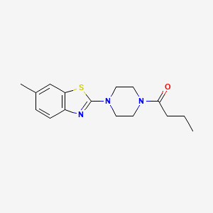 molecular formula C16H21N3OS B2591192 1-(4-(6-甲基苯并[d]噻唑-2-基)哌嗪-1-基)丁烷-1-酮 CAS No. 897467-53-7