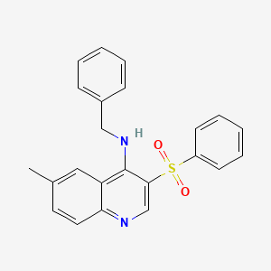 molecular formula C23H20N2O2S B2591200 3-(苯磺酰基)-N-苄基-6-甲基喹啉-4-胺 CAS No. 897758-87-1