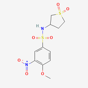molecular formula C11H14N2O7S2 B2591201 N-(1,1-dioxidotetrahydrothiophen-3-yl)-4-methoxy-3-nitrobenzenesulfonamide CAS No. 57249-74-8