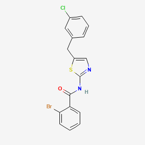 molecular formula C17H12BrClN2OS B2591211 2-bromo-N-(5-(3-chlorobenzyl)thiazol-2-yl)benzamide CAS No. 301341-51-5