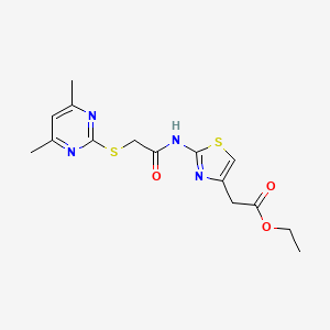 Ethyl 2-(2-(2-((4,6-dimethylpyrimidin-2-yl)thio)acetamido)thiazol-4-yl)acetate