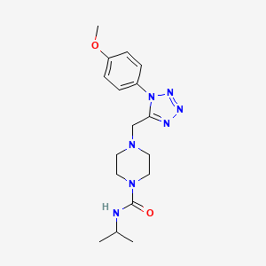 molecular formula C17H25N7O2 B2591242 N-isopropyl-4-((1-(4-methoxyphenyl)-1H-tetrazol-5-yl)methyl)piperazine-1-carboxamide CAS No. 1049462-73-8