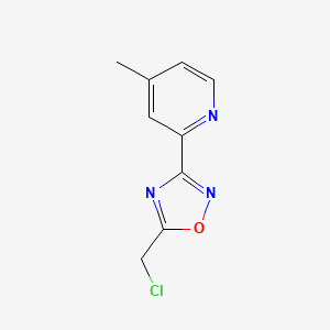 molecular formula C9H8ClN3O B2591243 2-[5-(氯甲基)-1,2,4-恶二唑-3-基]-4-甲基吡啶 CAS No. 1342880-67-4