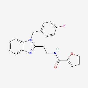 molecular formula C21H18FN3O2 B2591258 N-(2-{1-[(4-氟苯基)甲基]-1H-1,3-苯并二氮杂䓬-2-基}乙基)呋喃-2-甲酰胺 CAS No. 890631-18-2