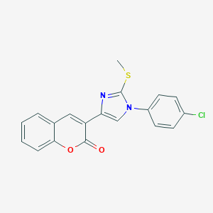 molecular formula C19H13ClN2O2S B259128 3-[1-(4-chlorophenyl)-2-(methylsulfanyl)-1H-imidazol-4-yl]-2H-chromen-2-one 