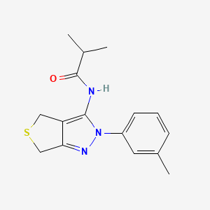 molecular formula C16H19N3OS B2591282 N-(2-(m-tolyl)-4,6-dihydro-2H-thieno[3,4-c]pyrazol-3-yl)isobutyramide CAS No. 361477-58-9