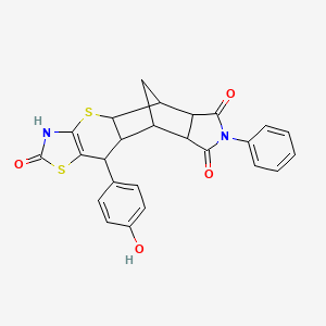 (4aR,5R,5aR,8aR,9S)-10-(4-hydroxyphenyl)-7-phenyl-5,5a,8a,9,9a,10-hexahydro-5,9-methanothiazolo[5',4':5,6]thiopyrano[2,3-f]isoindole-2,6,8(3H,4aH,7H)-trione
