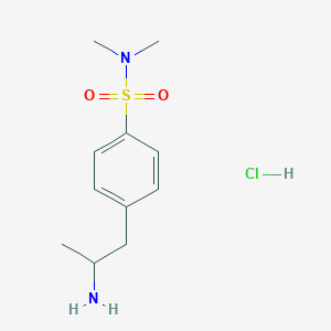 molecular formula C11H19ClN2O2S B2591312 4-(2-Aminopropyl)-N,N-dimethylbenzene-1-sulfonamide hydrochloride CAS No. 94583-10-5