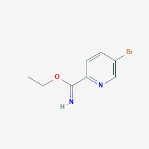 molecular formula C8H9BrN2O B2591317 5-溴吡啶甲酰亚胺乙酯 CAS No. 1354927-82-4
