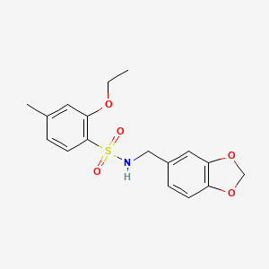 molecular formula C17H19NO5S B2591322 N-(1,3-benzodioxol-5-ylmethyl)-2-ethoxy-4-methylbenzenesulfonamide CAS No. 940986-47-0