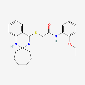 molecular formula C24H29N3O2S B2591326 N-(2-ethoxyphenyl)-2-{1'H-spiro[cycloheptane-1,2'-quinazoline]sulfanyl}acetamide CAS No. 893789-11-2