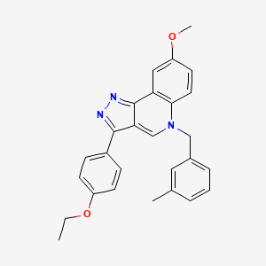 molecular formula C27H25N3O2 B2591329 3-(4-ethoxyphenyl)-8-methoxy-5-(3-methylbenzyl)-5H-pyrazolo[4,3-c]quinoline CAS No. 866339-86-8