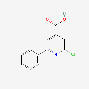 molecular formula C12H8ClNO2 B2591333 2-Chloro-6-phenylpyridine-4-carboxylic acid CAS No. 263270-36-6