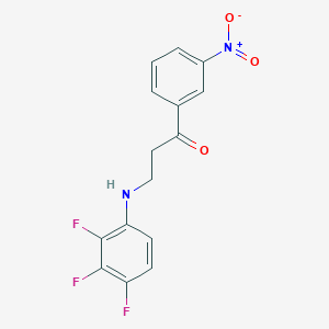 molecular formula C15H11F3N2O3 B2591342 1-(3-硝基苯基)-3-(2,3,4-三氟苯胺基)-1-丙酮 CAS No. 868255-84-9