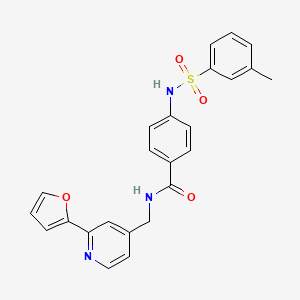 molecular formula C24H21N3O4S B2591349 N-((2-(furan-2-yl)pyridin-4-yl)methyl)-4-(3-methylphenylsulfonamido)benzamide CAS No. 2034272-28-9