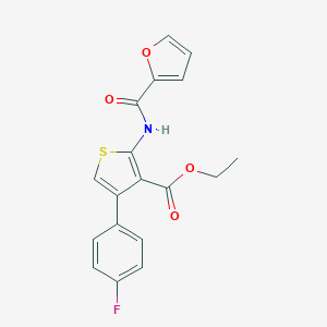 molecular formula C18H14FNO4S B259135 Ethyl 4-(4-fluorophenyl)-2-(2-furoylamino)-3-thiophenecarboxylate 