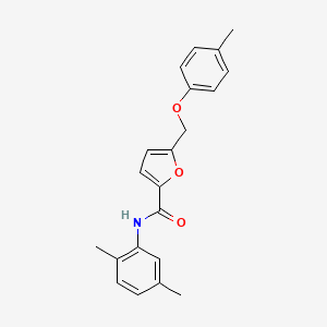 molecular formula C21H21NO3 B2591353 N-(2,5-二甲基苯基)-5-[(4-甲基苯氧基)甲基]呋喃-2-甲酰胺 CAS No. 862387-03-9