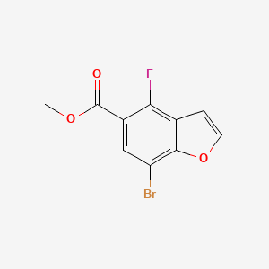 molecular formula C10H6BrFO3 B2591357 Methyl 7-bromo-4-fluoro-benzofuran-5-carboxylate CAS No. 2306264-86-6