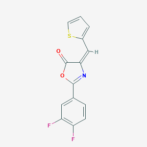 molecular formula C14H7F2NO2S B259136 2-(3,4-difluorophenyl)-4-(2-thienylmethylene)-1,3-oxazol-5(4H)-one 