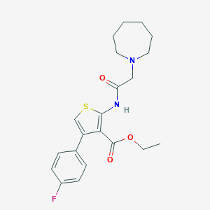 molecular formula C21H25FN2O3S B259139 Ethyl 2-{[2-(1-azepanyl)acetyl]amino}-4-(4-fluorophenyl)-3-thiophenecarboxylate 