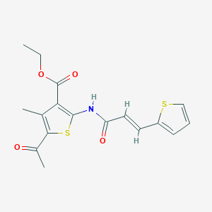 molecular formula C17H17NO4S2 B259140 Ethyl 5-acetyl-4-methyl-2-{[3-(2-thienyl)acryloyl]amino}-3-thiophenecarboxylate 