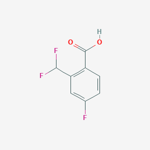 molecular formula C8H5F3O2 B2591407 2-(二氟甲基)-4-氟苯甲酸 CAS No. 1630983-02-6