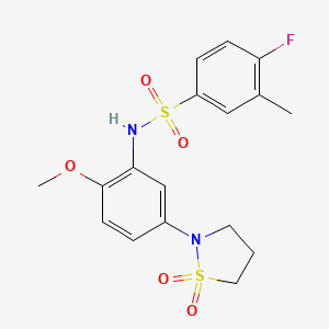 N-(5-(1,1-dioxidoisothiazolidin-2-yl)-2-methoxyphenyl)-4-fluoro-3-methylbenzenesulfonamide