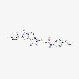 N-(4-ethoxyphenyl)-2-{[11-(4-methylphenyl)-3,4,6,9,10-pentaazatricyclo[7.3.0.0^{2,6}]dodeca-1(12),2,4,7,10-pentaen-5-yl]sulfanyl}acetamide