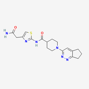 N-[4-(carbamoylmethyl)-1,3-thiazol-2-yl]-1-{5H,6H,7H-cyclopenta[c]pyridazin-3-yl}piperidine-4-carboxamide
